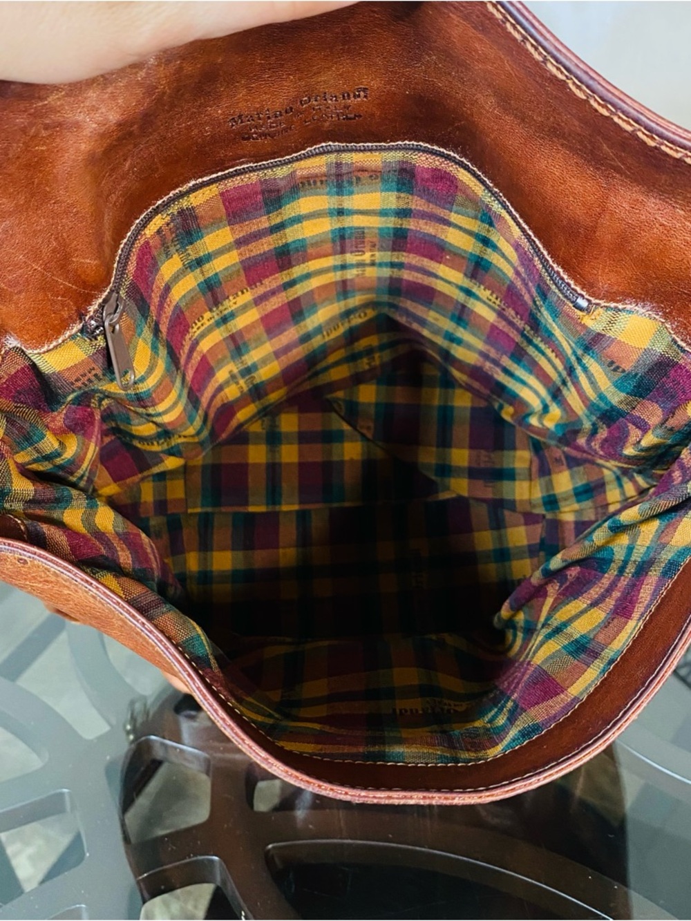 Marino Orlandi Cognac Brown Leather Shoulder Bag - Picture 10 of 12